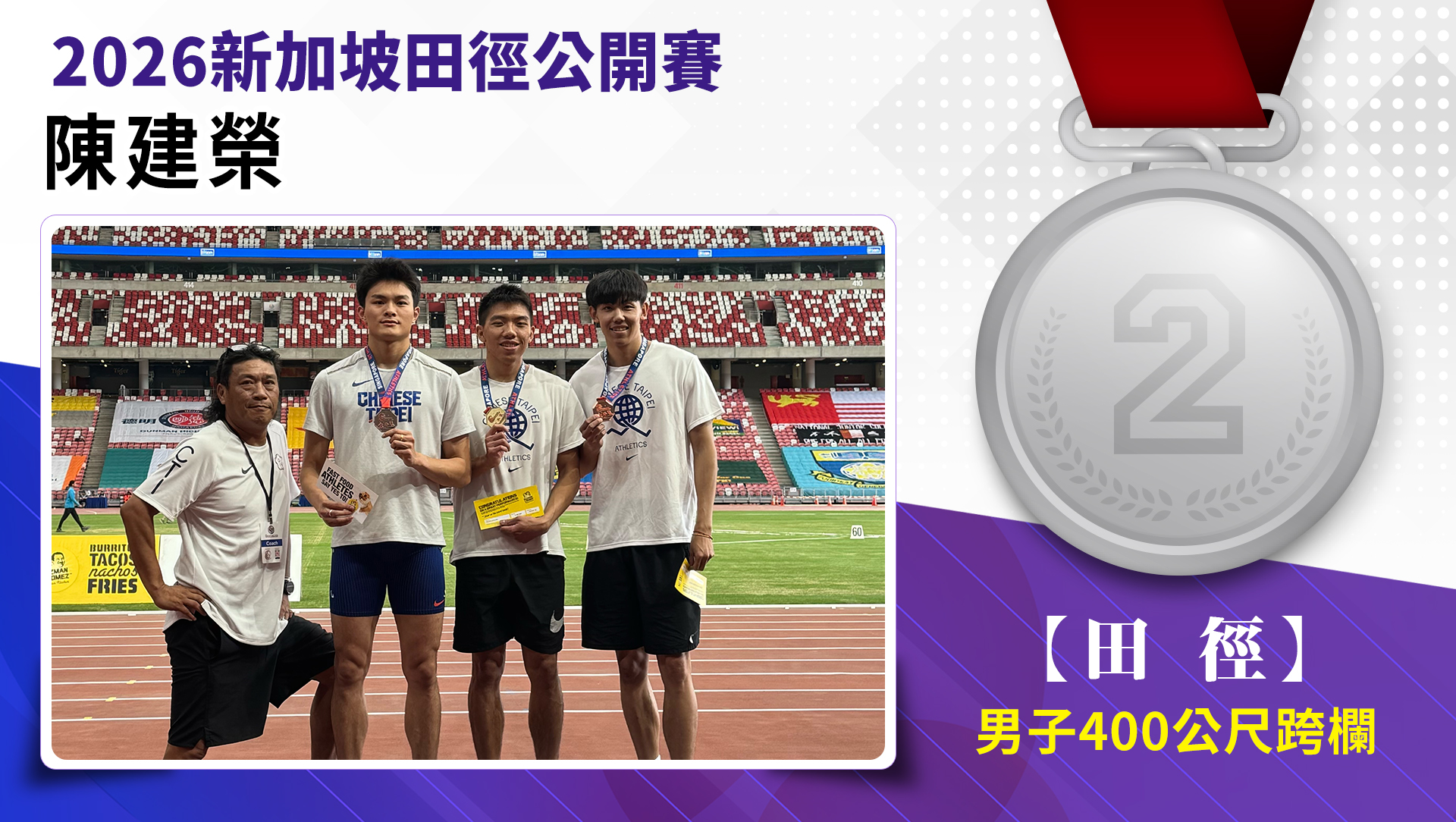 陳建榮/男子400公尺跨欄-銀牌