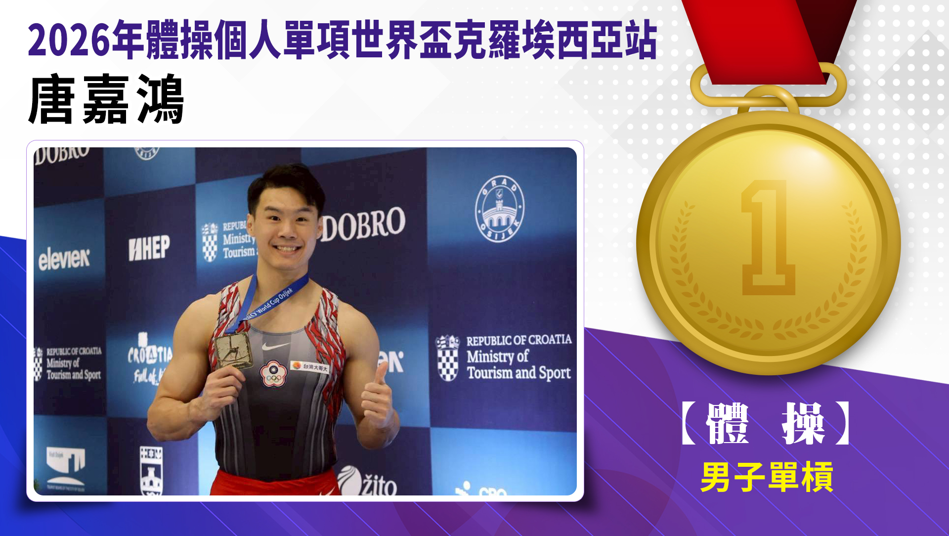 唐嘉鴻-男子單槓金牌